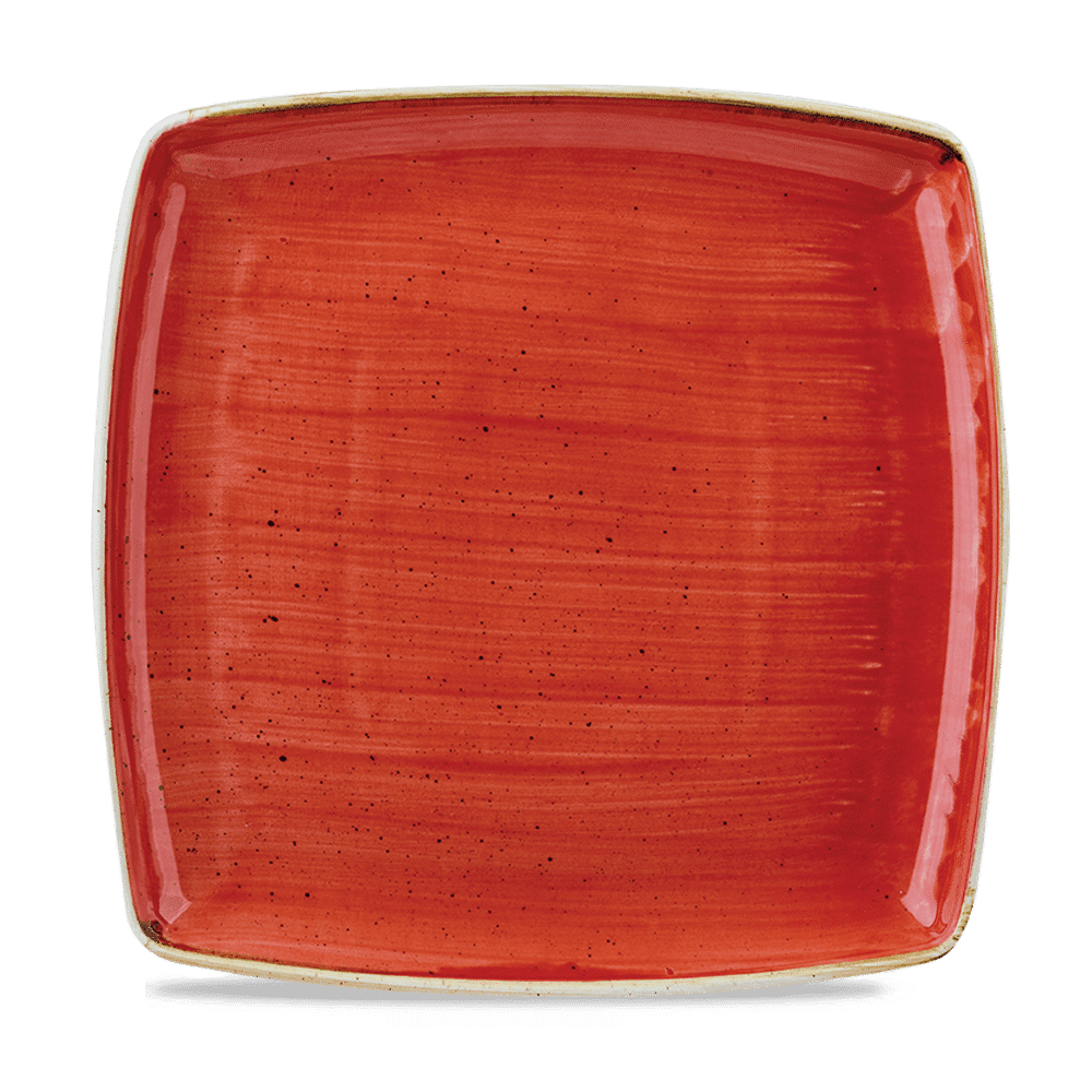 Stonecast 10-1/2" Berry Red Square Plate
