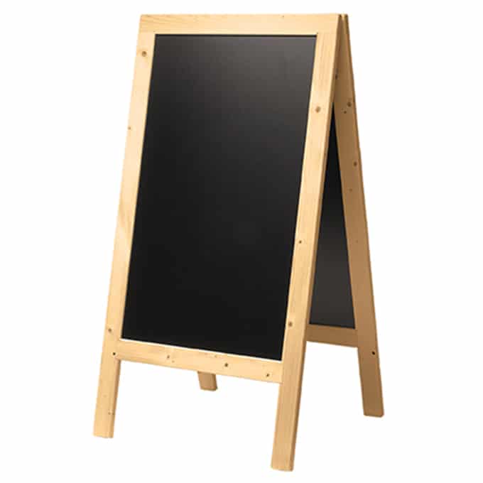 Securit® Sandwich Board, 28-1/8"L x 2-3/8"W x 54-3/4"H, Natural Frame