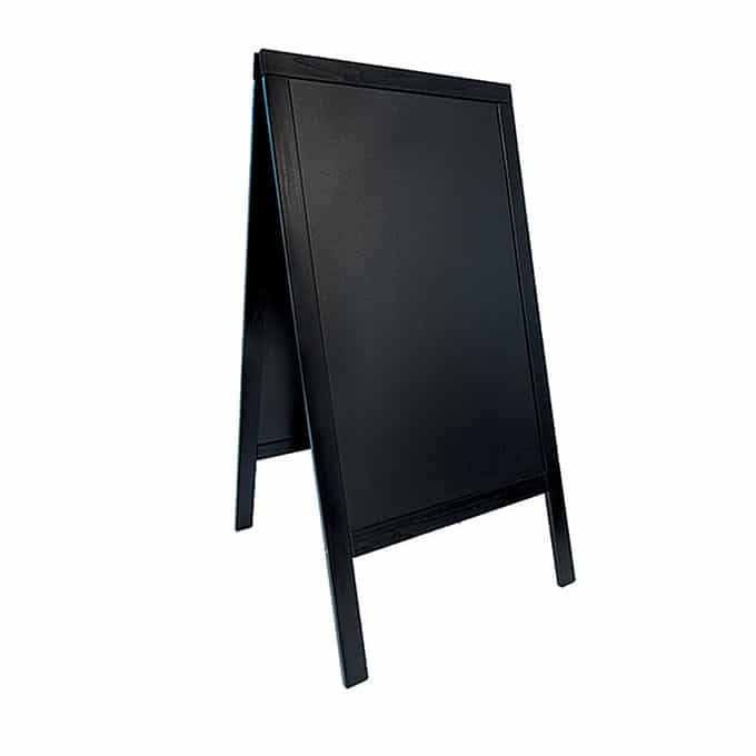 Value Sandwich Board, 27-1/4"L x 4"W x 49-1/4"H, black, Natural Wood Frame