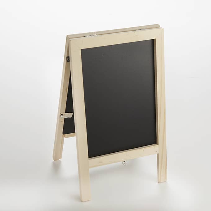 Mini Tabletop Sandwich Board, 6"W x 9-3/4"H, Black Board, Plain Frame
