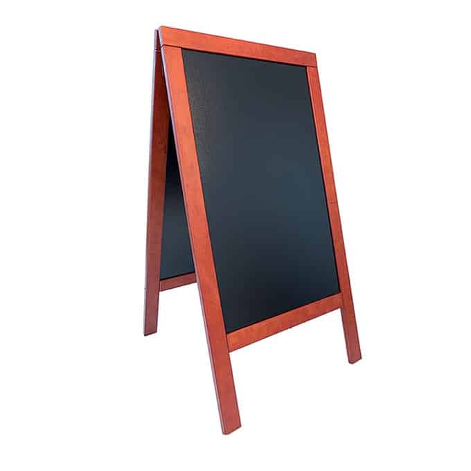 Securit® Sandwich Board, 28-1/8"L x 2-3/8"W x 54-3/4"H, Mahogany Frame