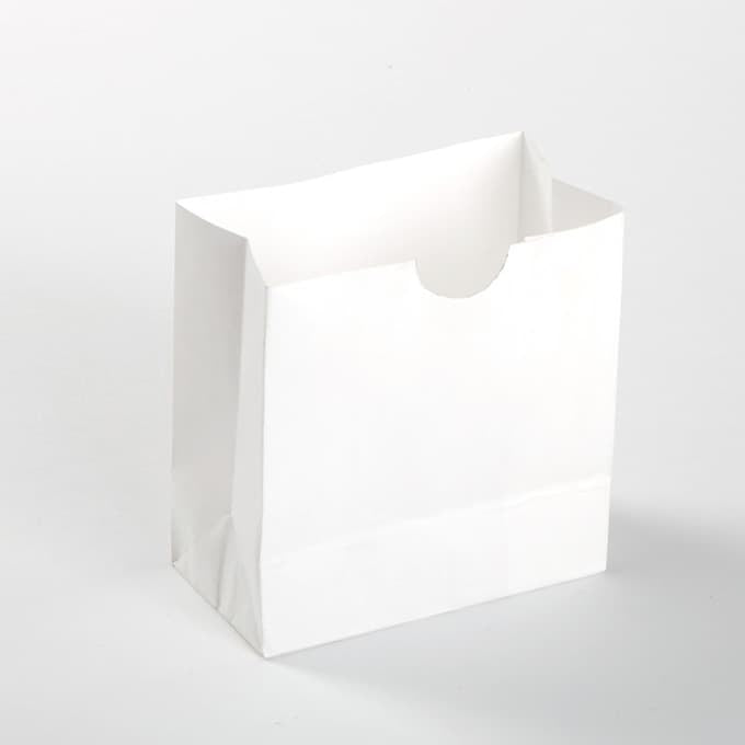 3-3/8"L x 1-3/4"W x 3-1/2"H Disposable White Mini Snack Bag