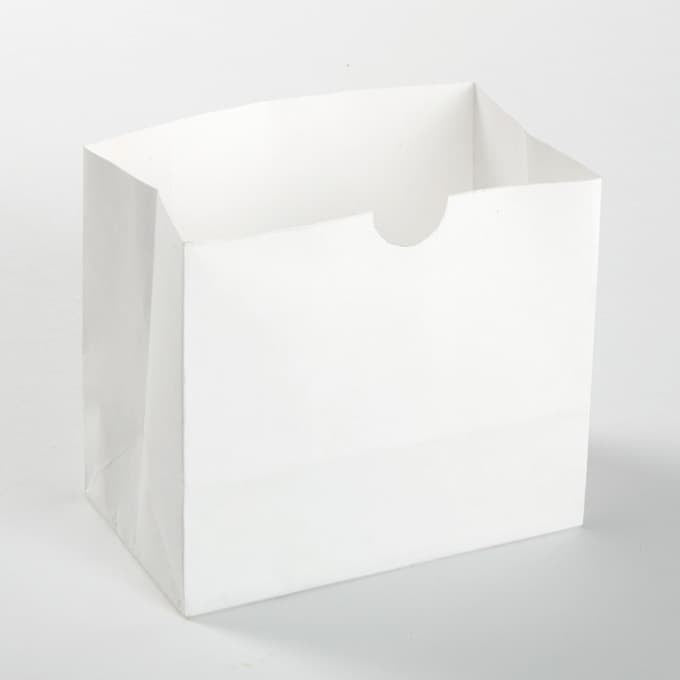 4-1/4"L x 2-1/2"W x 3-3/4"H Disposable White Mini Snack Bag