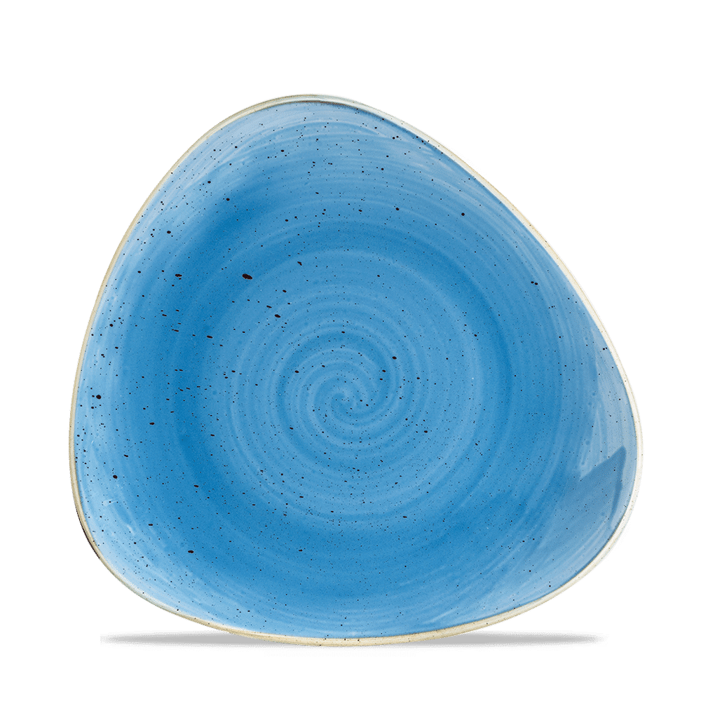 Stonecast 7-3/4" Cornflower Blue Triangle Coupe Plate