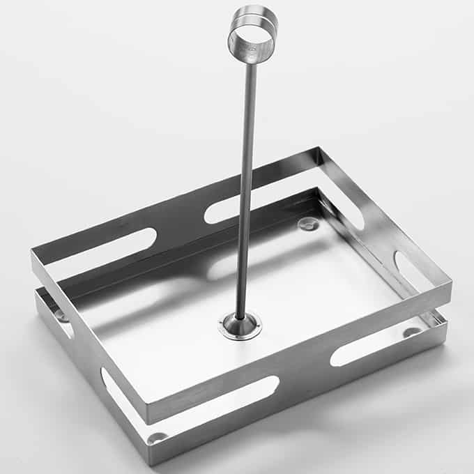 8"L x 5-3/4"W x 9-1/2"H Rectangular Stainless Steel Condiment Rack