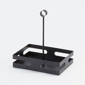 8"L x 5-7/8"W x 9-1/2"H Rectangular Steel Condiment Rack, Black