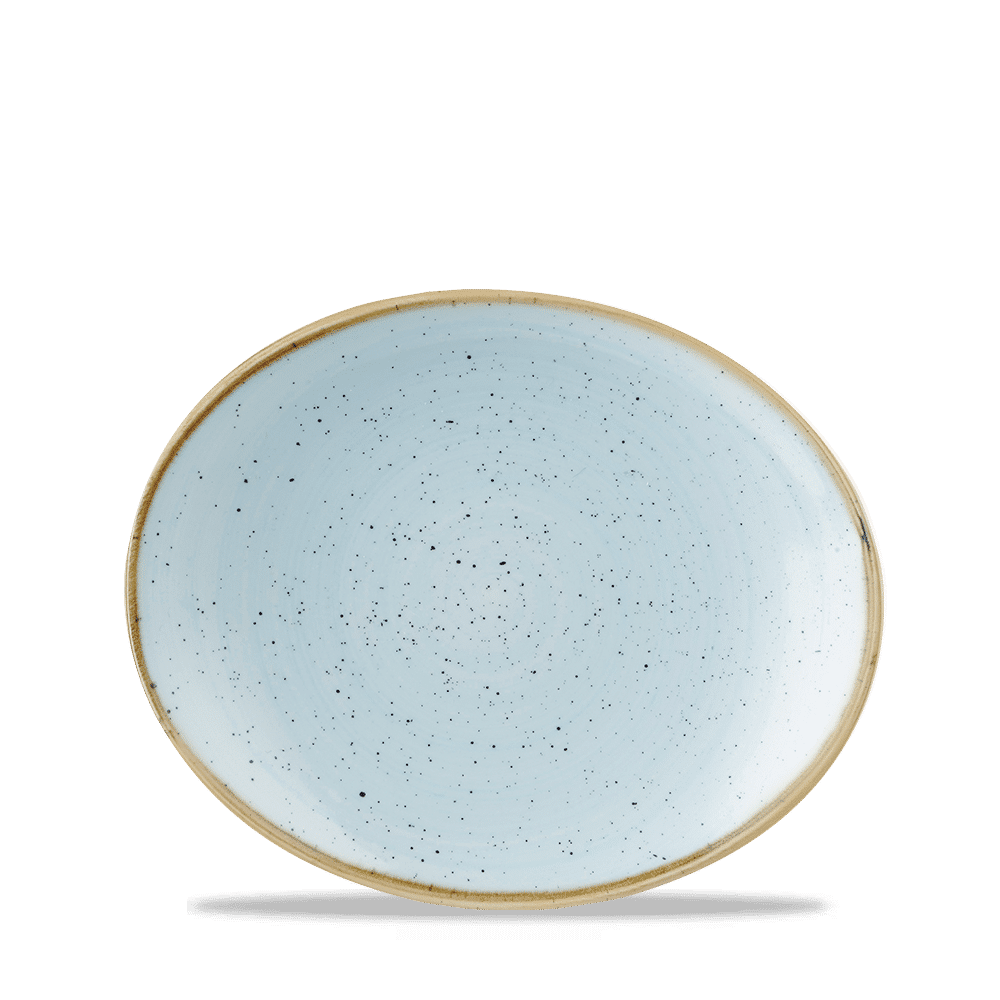 Stonecast 7-3/4" x 6-1/4" Duck Egg Blue Oval Coupe Plate