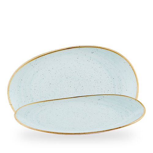 Stonecast 13 5/8" x 9 1/4" Duck Egg Blue Organic Opal Platter