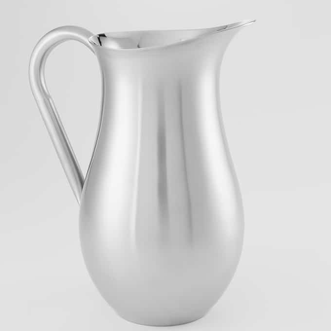 64 oz. Stainless Steel Water Pitcher, Satin Finish