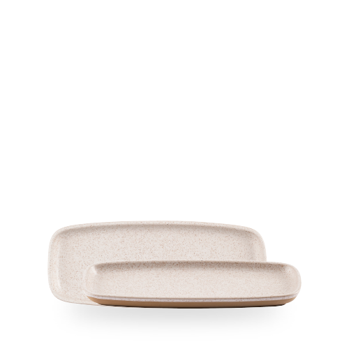 Stonecast 9 7/8" Speckled White Rectangular Plate
