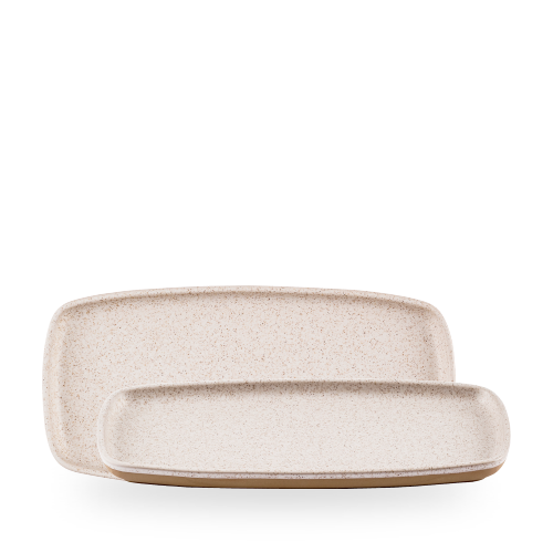 Stonecast 11 3/4" Speckled White Rectangular Plate