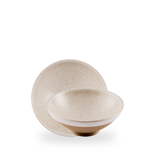 Stonecast 35.2 oz. Speckled White Ramen Bowl