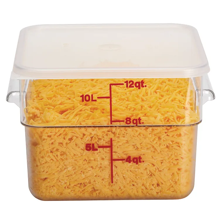 CamSquare 12, 18 and 22 Qt. Translucent Square Food Pan Seal Cover