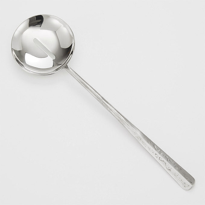 Amano 12"L Slotted Stainless Steel Serving Spoon, Hand Forged