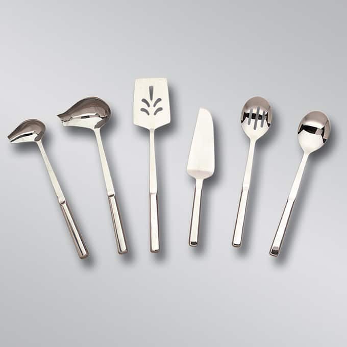 Belaire™ 12"L Slotted Stainless Steel Square Serving Spoon