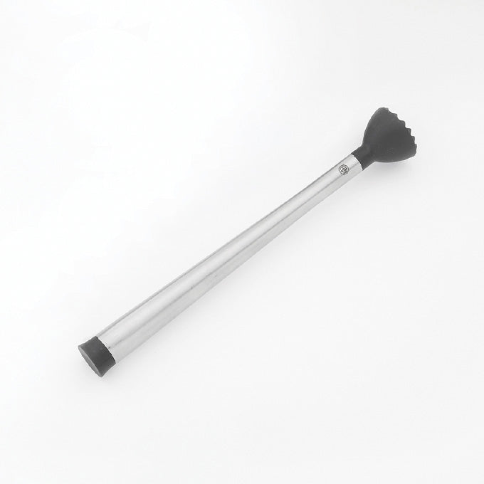 9-1/8"L Stainless Steel Muddler, Black Rubber Tip