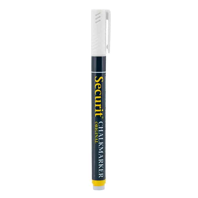 Securit® Mini Tip Chalk Markers, White, Bulk Pack