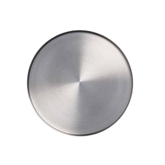 9" Round Stainless Steel Plate 1/2" H, Satin Finish