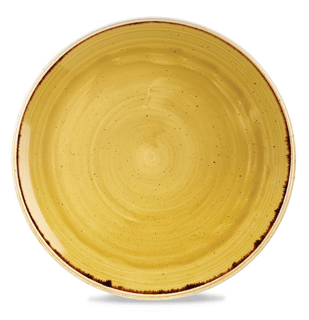 Stonecast 12 3/4" Mustard Seed Yellow Coupe Plate