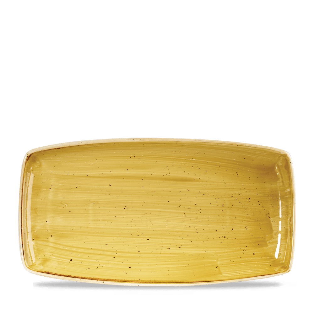 Stonecast 14" x 7 1/4" Mustard Seed Yellow Oblong Plate
