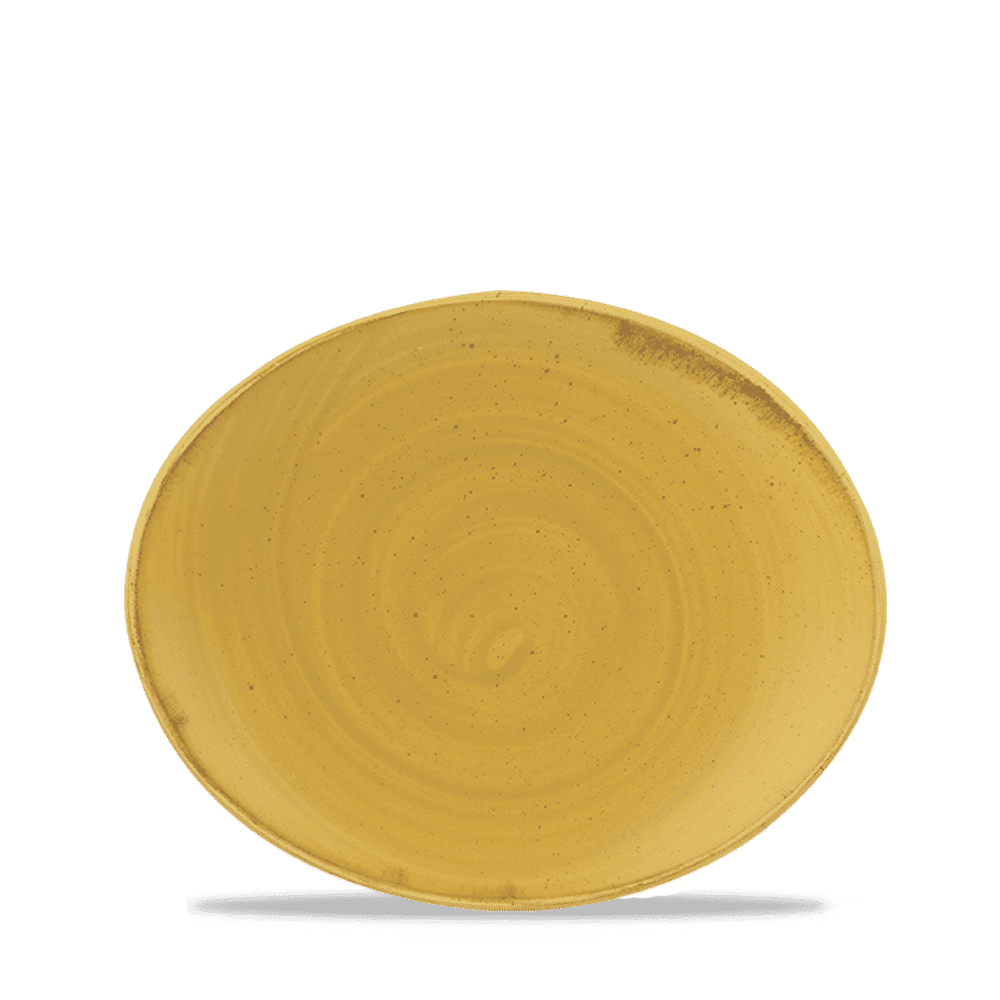 Stonecast 7-3/4" Mustard Seed Yellow Oval Coupe Plate