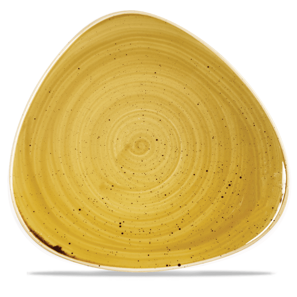 Stonecast 12-1/4" Mustard Seed Yellow Large Triangle Coupe Plate