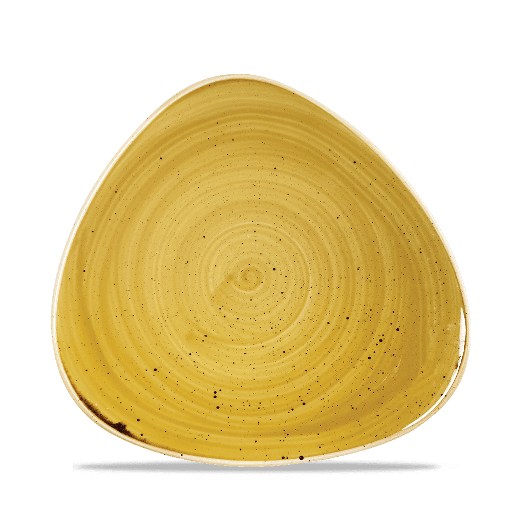 Stonecast 7-3/4" Mustard Seed Yellow Triangle Coupe Plate