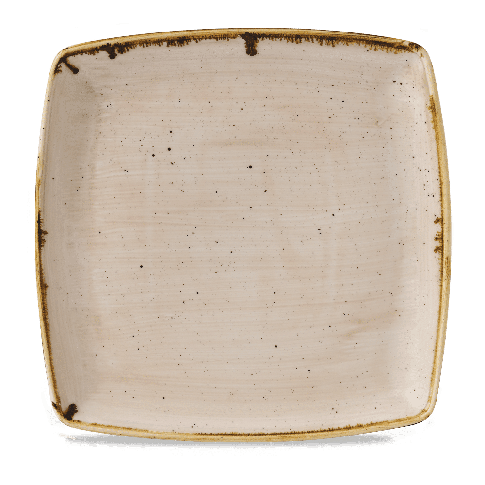 Stonecast 10-1/2" Nutmeg Cream Deep Square Plate