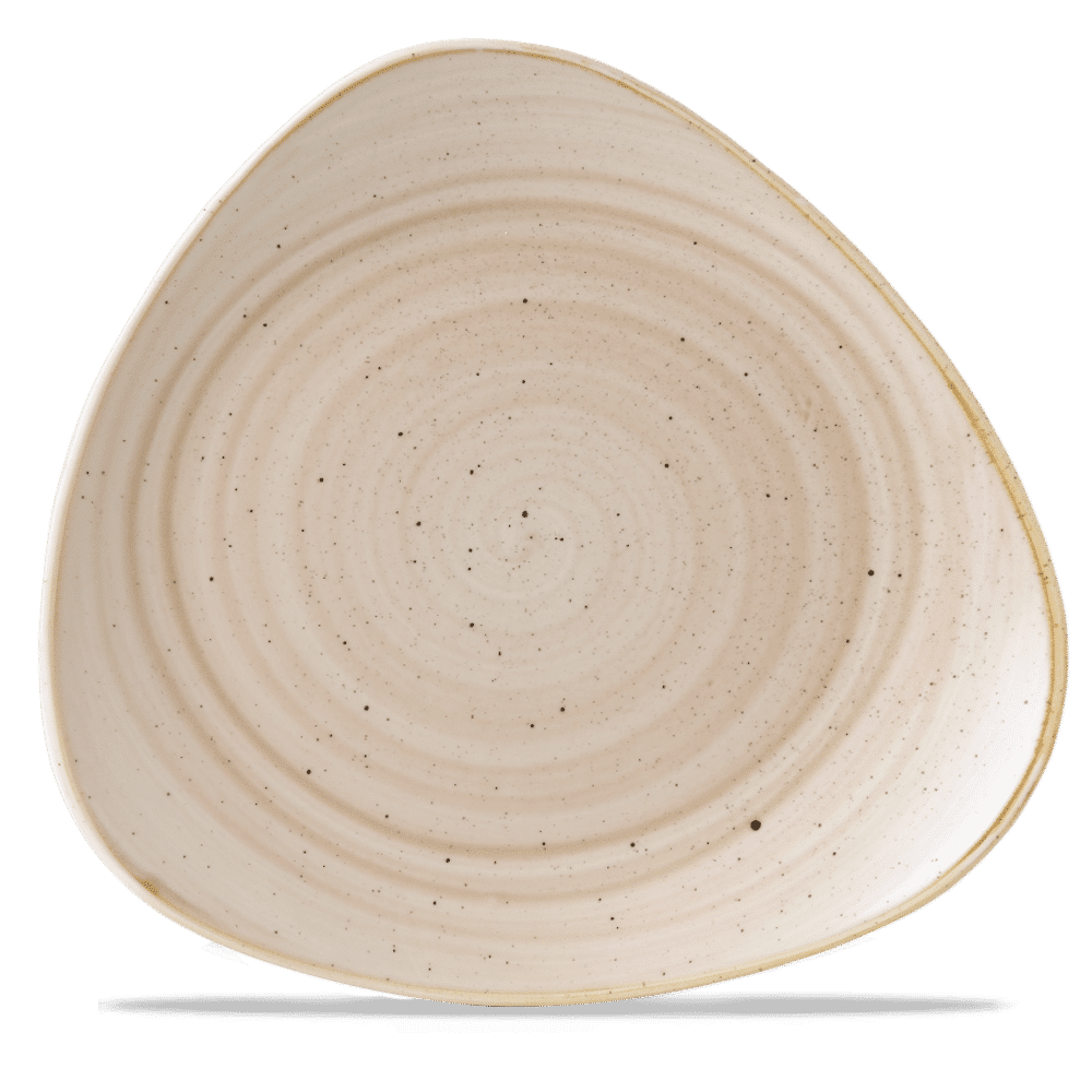 Stonecast 12-1/4" Nutmeg Cream Triangle Coupe Plate