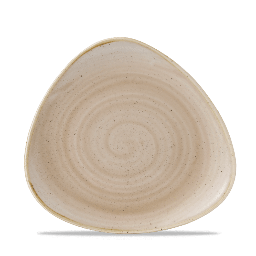 Stonecast 7-3/4" Nutmeg Cream Triangle Coupe Plate
