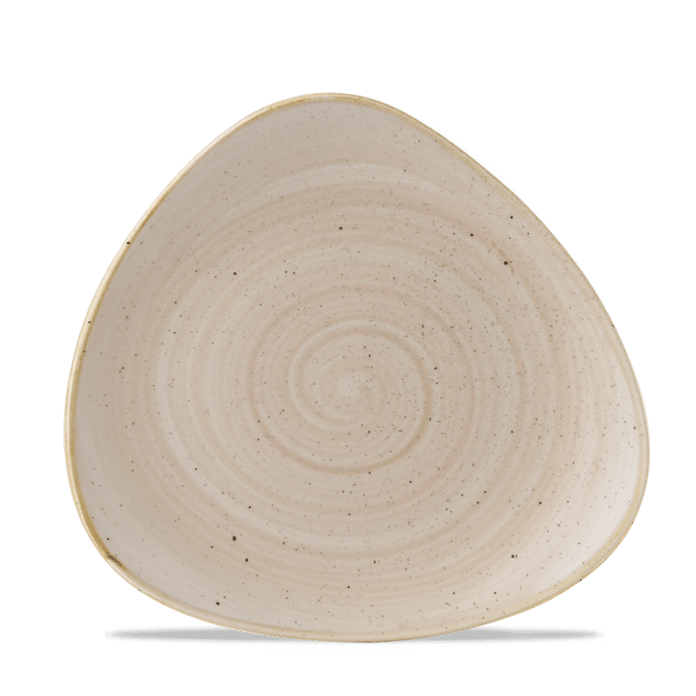 Stonecast 9" Nutmeg Cream Triangle Coupe Plate