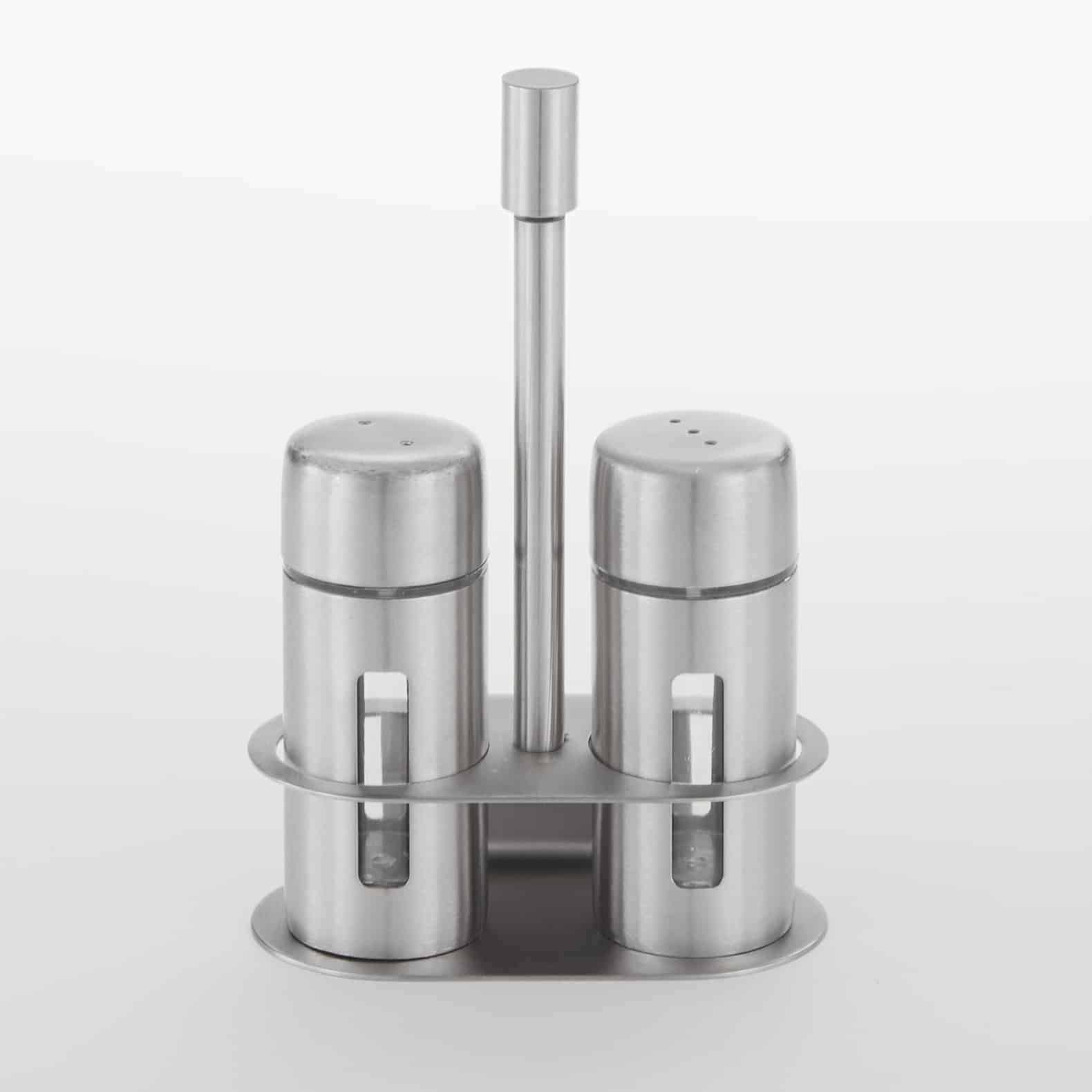 1 oz. Salt & Pepper Shaker Set, Stainless Steel