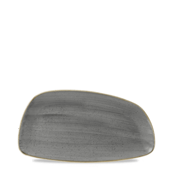 Stonecast 11 3/4" x 6 1/8" Peppercorn Grey Chef's Geo Plate