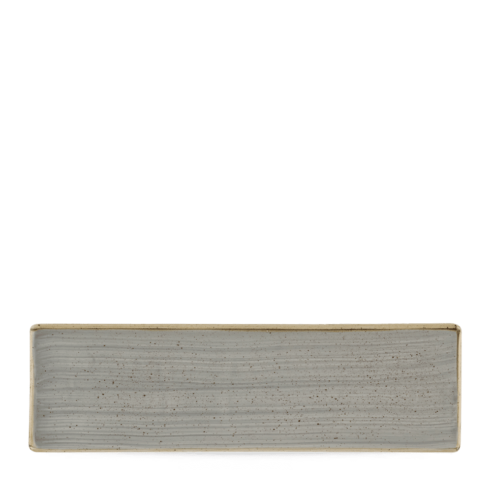 Stonecast 11-1/2 x 3-1/2" Peppercorn Grey Rectangular Tray