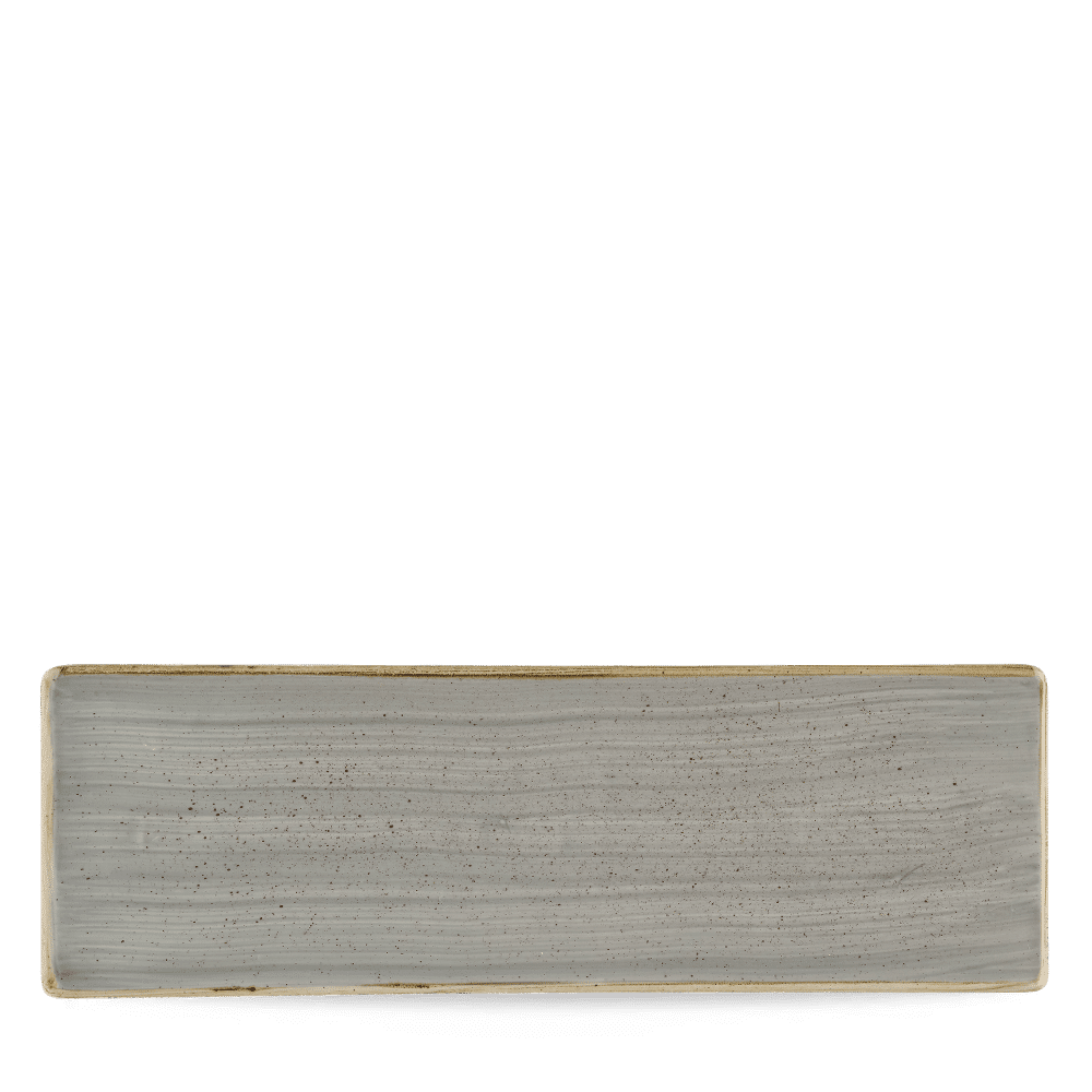 Stonecast 12-3/4 x 4-1/4" Peppercorn Grey Rectangular Tray