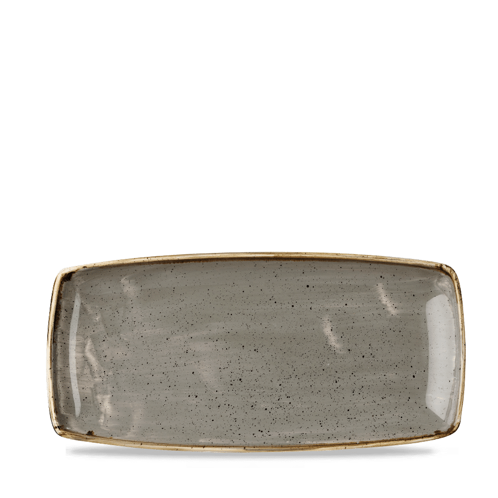 Stonecast 11 3/4" x 5 1/2" Peppercorn Grey Oblong Plate