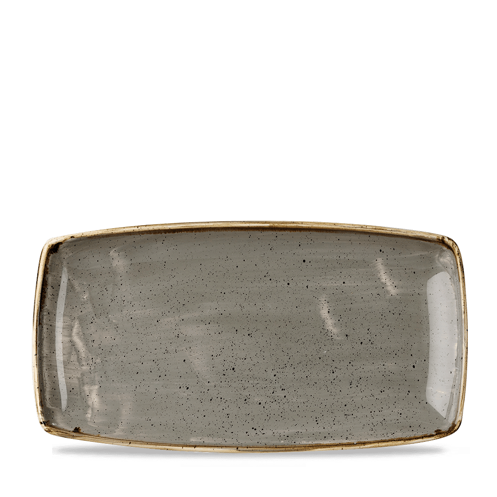 Stonecast 13 1/2" x 7 1/4" Peppercorn Grey Oblong Plate