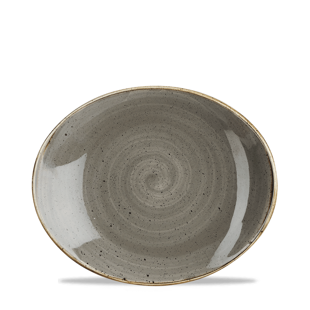 Stonecast 7-3/4" Peppercorn Grey Oval Coupe Plate