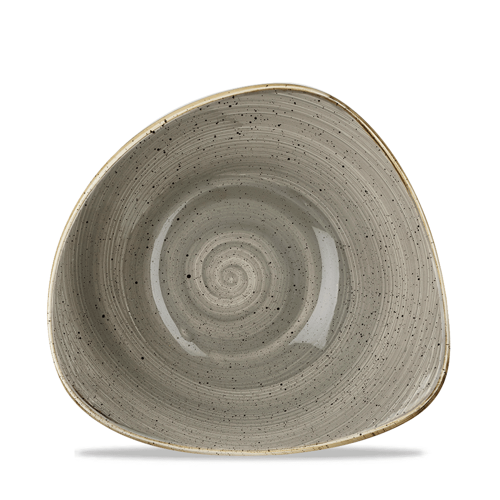 Stonecast 21 oz. Peppercorn Grey Triangle Bowl