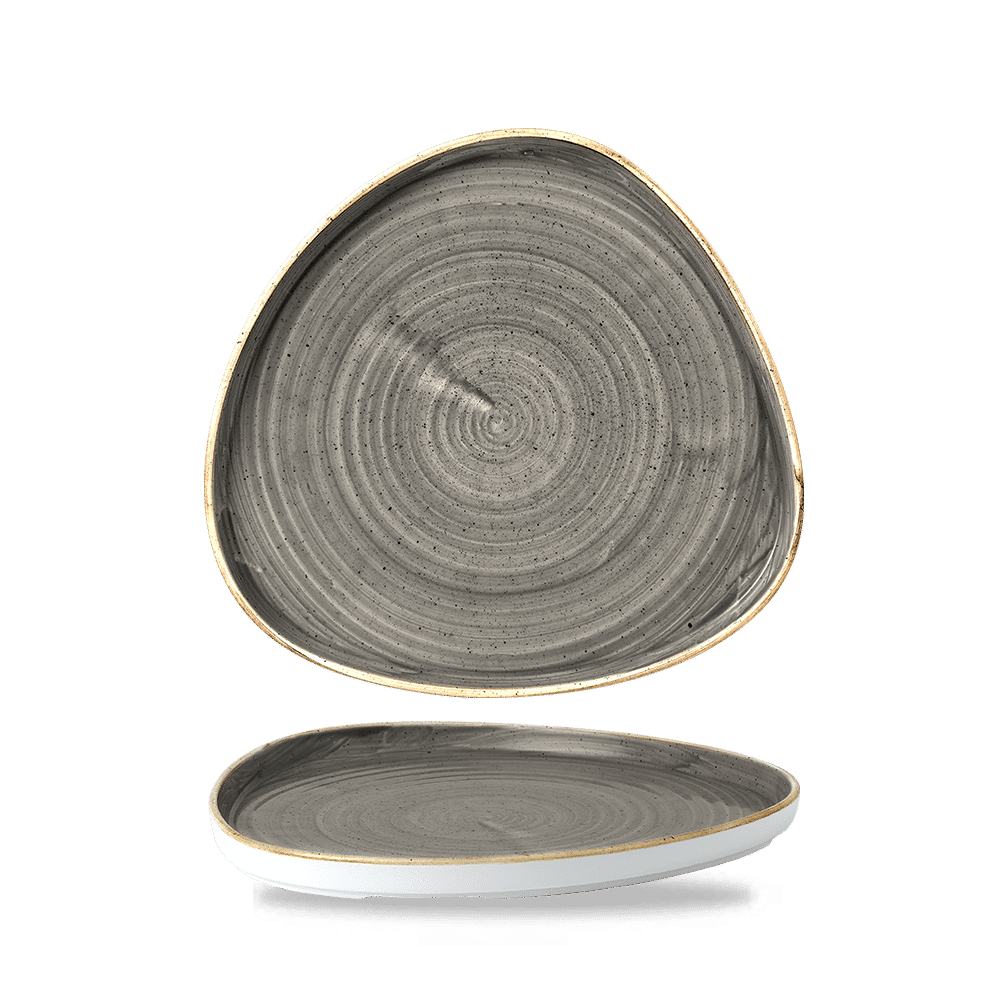 Stonecast 10 1/4" Peppercorn Grey Triangle Walled Plate