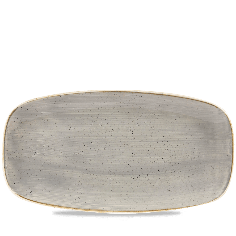 Stonecast 13 7/8" x 7 3/8" Peppercorn Grey Oblong Plate
