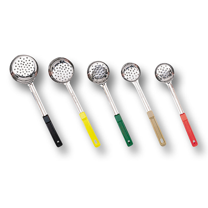 5 oz. Perforated Stainless Steel Spooner, Yellow Handle