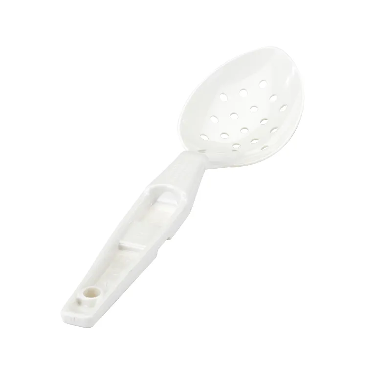 Deli Spoon, 11", perforated, white