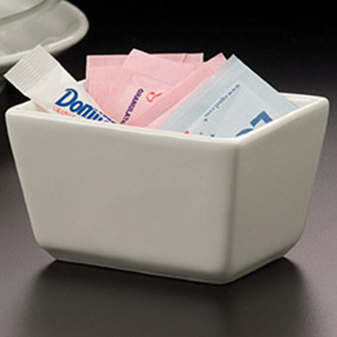 3-1/2" x 2-1/2" x 2"H Ceramic Sugar Packet Holder