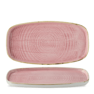 Stonecast® 11-¾" x 6" Oblong Walled Plate, Petal Pink