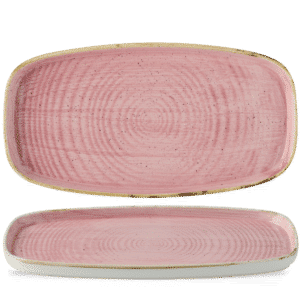 Stonecast® 13-¾" x 7-¼" Oblong Walled Plate, Petal Pink