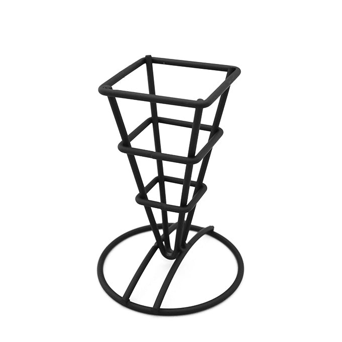 Stainless Steel Fry Cone Holder, Black