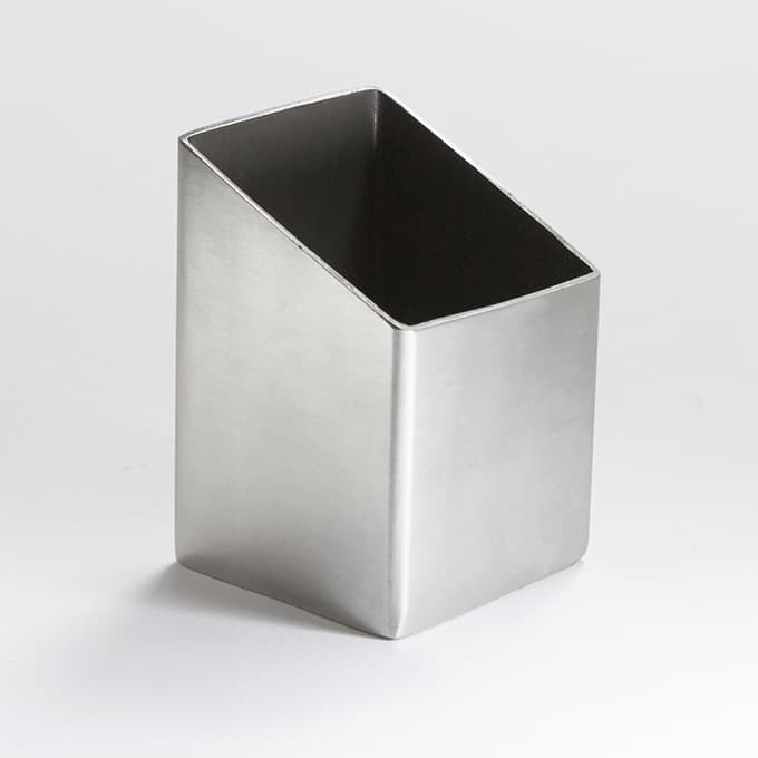 2" x 2-3/4"H Square Satin Stainless Steel Angled Sugar Packet Holder