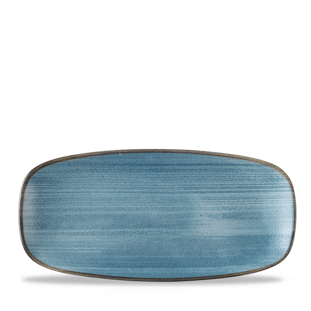 Stonecast Raw 10.6" x 5" Teal Chefs Oblong Plate