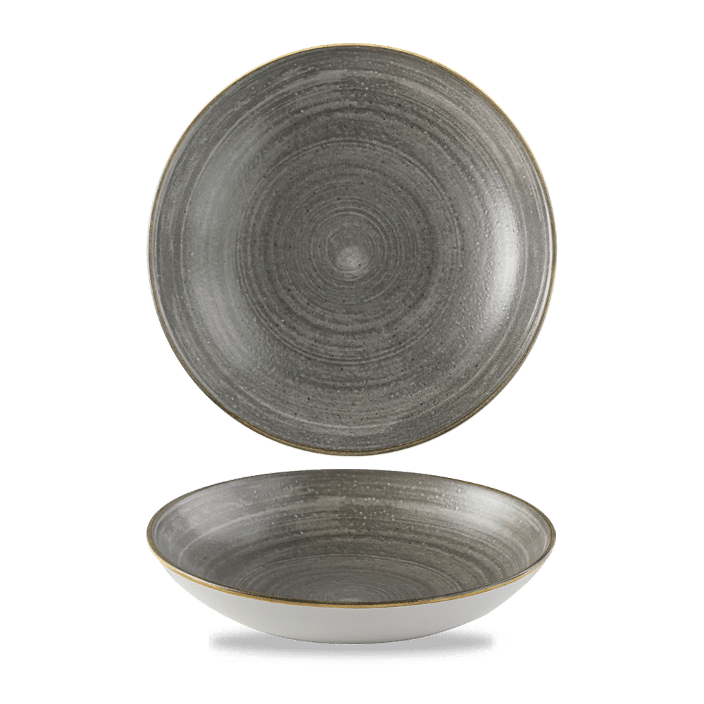 Stonecast Raw 15 oz. Black Coupe Bowl